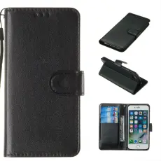  iPhone 7/8/SE (2020/2022) - Pl&aring;nboksfodral - Svart