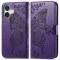  iPhone 16 Fodral Fjäril Tryck Mörk Lila