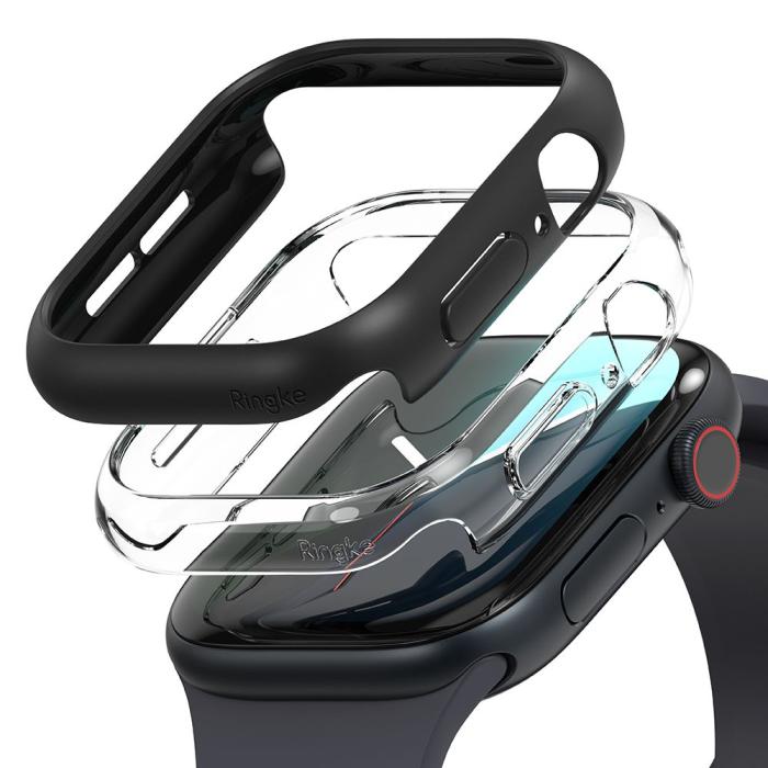 Bild 2, Ringke Ringke Apple Watch 10 46 mm 2-PACK Skal Slim Transparent/Svart