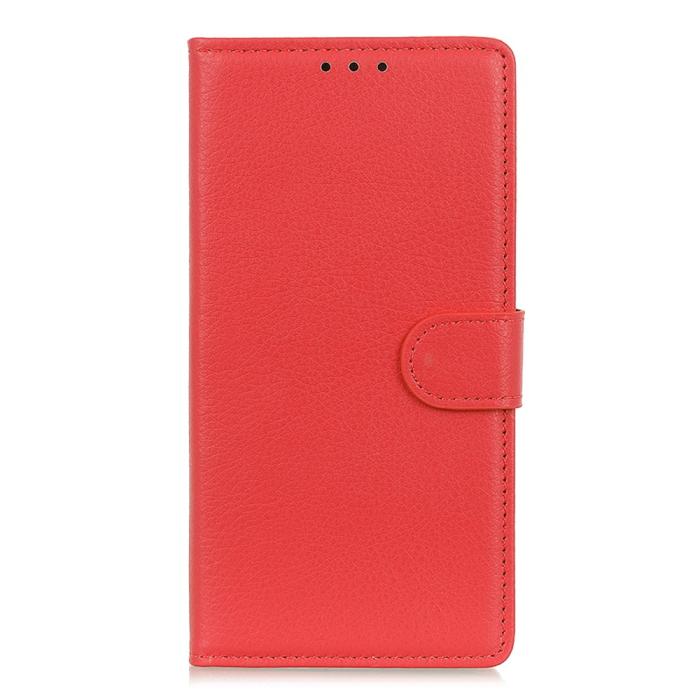 Bild 2,  OnePlus 8T / 8T+ - Litchi Textur Fodral - Röd