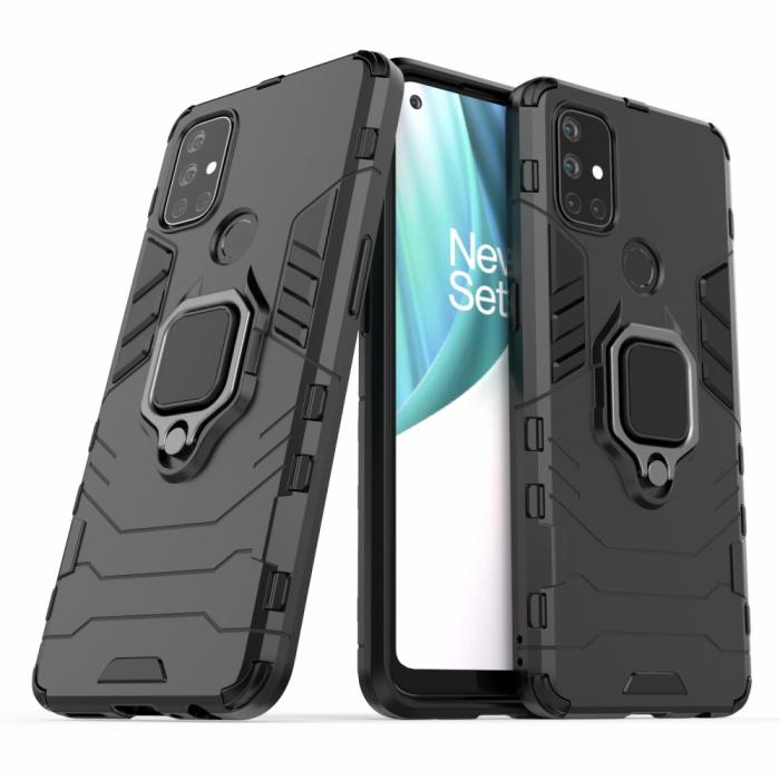 Bild 2,  OnePlus Nord N10 5G - Hybrid Ring Skal - Svart