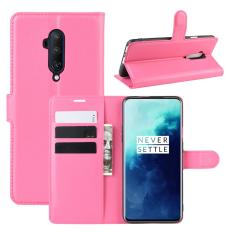  OnePlus 7T Pro - Litchi Pl&aring;nboksfodral - Rosa