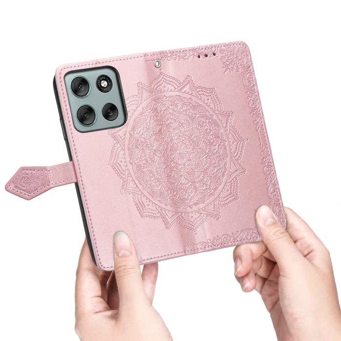 Bild 5,  Motorola Moto G56 5G Fodral Mandala Läder Roséguld