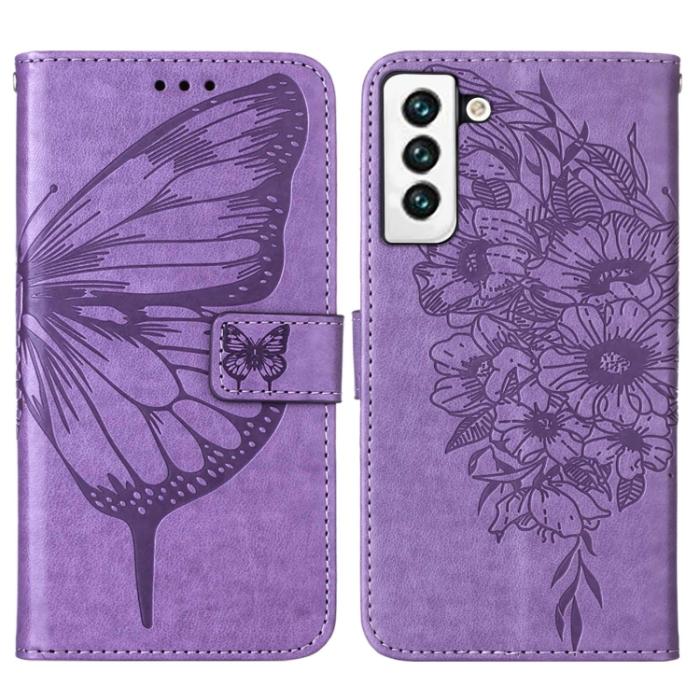 Bild 2,  Samsung Galaxy S22 Fodral Butterfly Läder Lila
