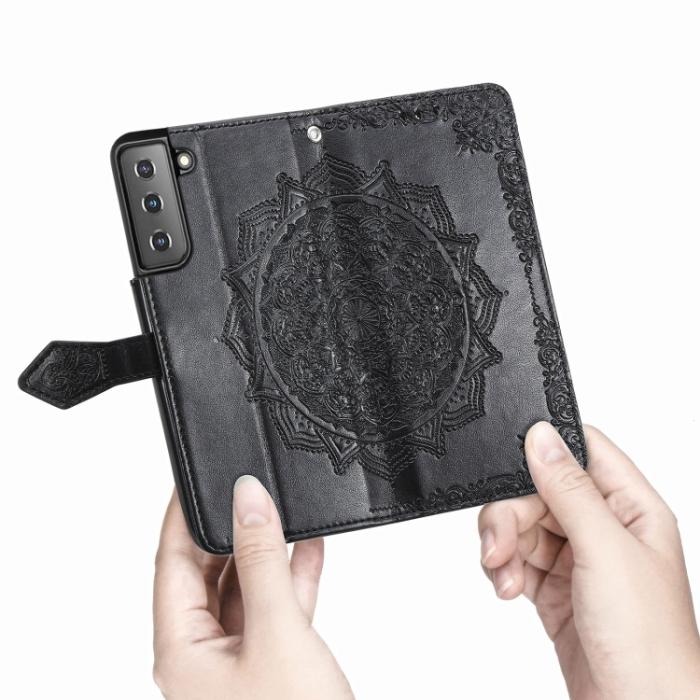 Bild 5,  Samsung Galaxy S22 Fodral Mandala Läder Svart