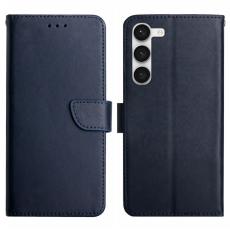  Galaxy S23 Plus Fodral &Auml;kta L&auml;der Nappa Textur Bl&aring;