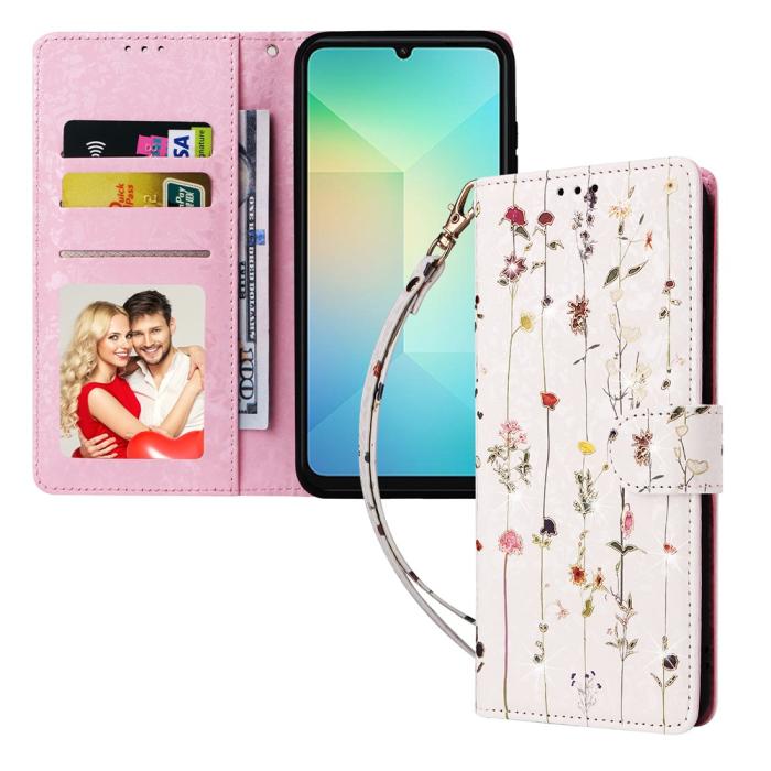 Bild 5,  Samsung Galaxy A07 Fodral RFID Läder Små Blommor
