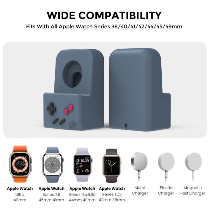 Bild 2, AHASTYLE AHASTYLE Apple Watch Laddningsställ Gamepad Silikon Blå