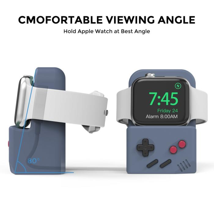 Bild 3, AHASTYLE AHASTYLE Apple Watch Laddningsställ Gamepad Silikon Blå