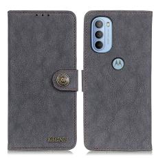 KHAZNEH KHAZNEH Motorola Moto G31 / G41 Fodral Vintage Split L&auml;der Svart