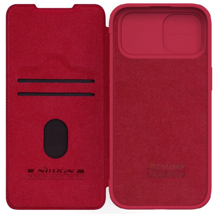 Bild 5, NILLKIN NILLKIN iPhone 15 Plus Fodral Qin CamShield Röd