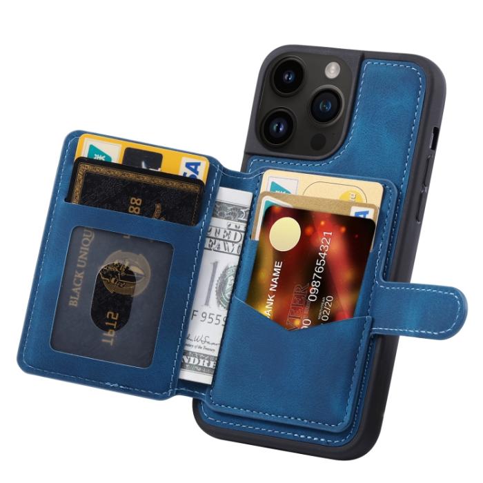 Bild 3,  iPhone 15 Pro Skal RFID Med Plånboksfunktion Blå