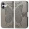  iPhone 16 Fodral Fjäril Tryck Grå
