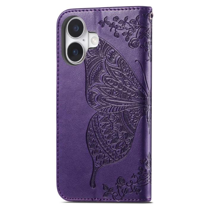Bild 6,  iPhone 16 Fodral Fjäril Tryck Mörk Lila