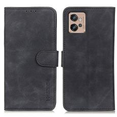KHAZNEH KHAZNEH Motorola Moto G32 Fodral Retro L&auml;der Svart