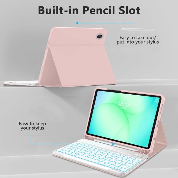 Bild 4, Tech-Protect Tech-Protect Galaxy Tab A11/A9 Fodral SC Tangentbord Rosa