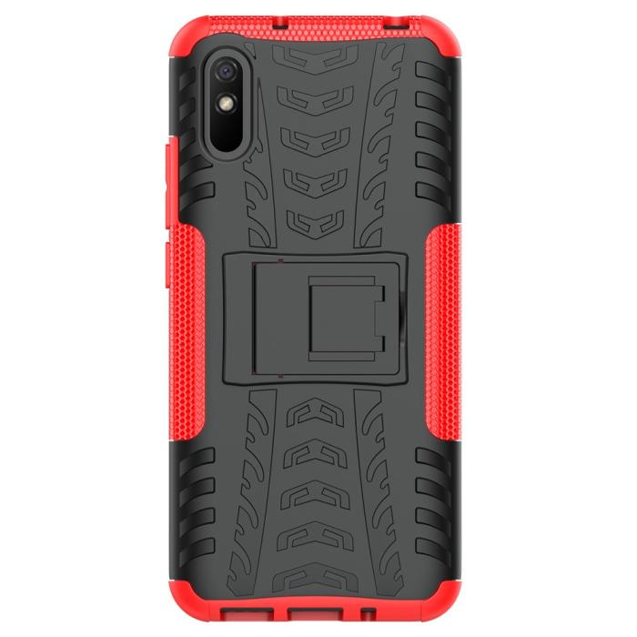 Bild 4,  Xiaomi Redmi 9A - Stöttåligt Skal med Stöd - Röd