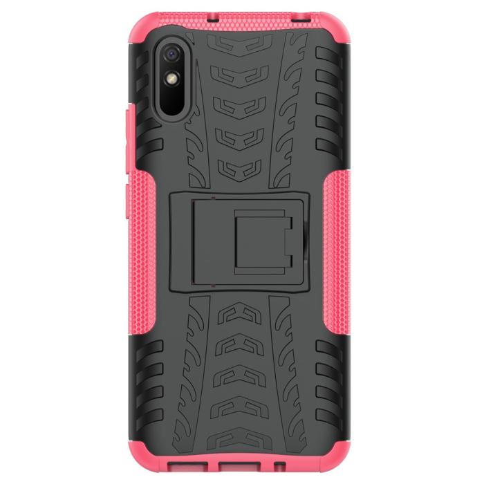 Bild 4,  Xiaomi Redmi 9A - Stöttåligt Skal med Stöd - Rosa