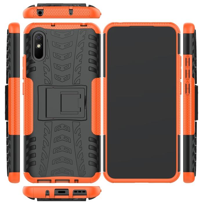 Bild 2,  Xiaomi Redmi 9A - Stöttåligt Skal med Stöd - Orange