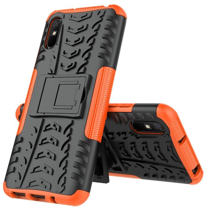 Bild 3,  Xiaomi Redmi 9A - Stöttåligt Skal med Stöd - Orange