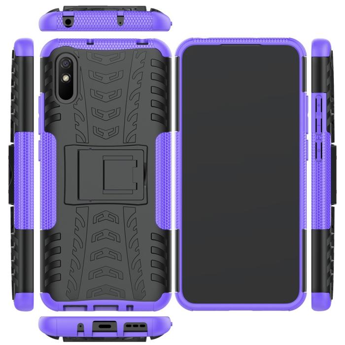 Bild 3,  Xiaomi Redmi 9A - Stöttåligt Skal med Stöd - Lila
