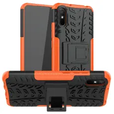  Xiaomi Redmi 9A - St&ouml;tt&aring;ligt Skal med St&ouml;d - Orange