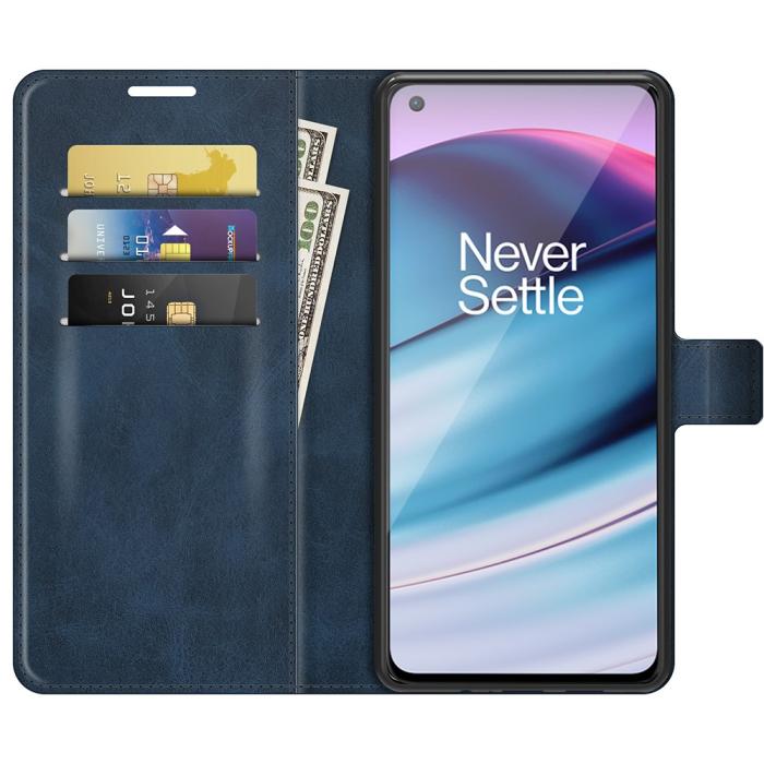 Bild 4,  OnePlus Nord CE 5G - Solid Läder Fodral - Blå