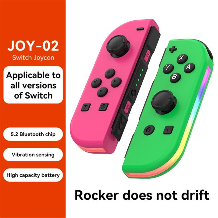Bild 2,  Nintendo Switch Joy-Con Kontroll RGB Rosa / Grön