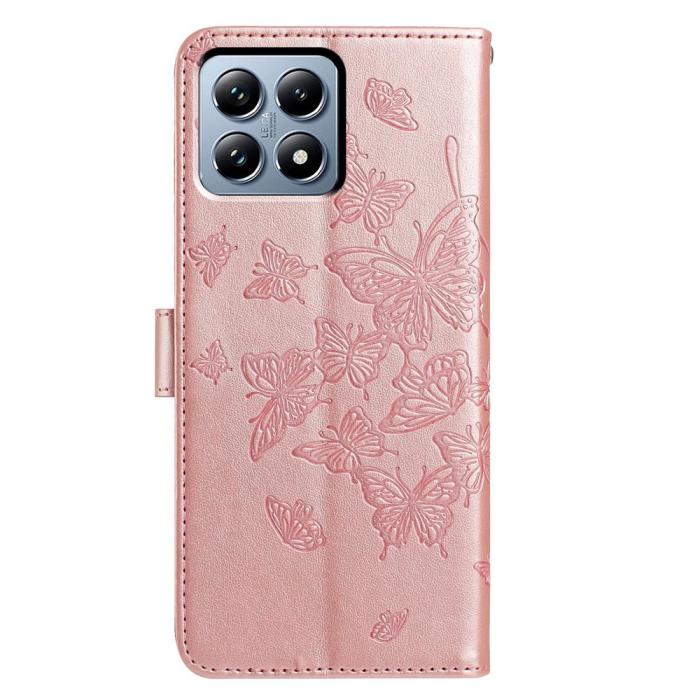 Bild 6,  Xiaomi 15T Fodral Med Fjäril Tryck Roséguld