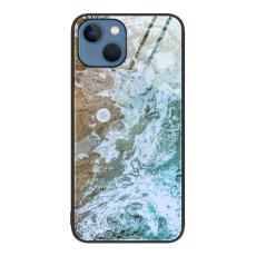  iPhone 14 Plus Skal Marmor H&auml;rdat Glas Beach