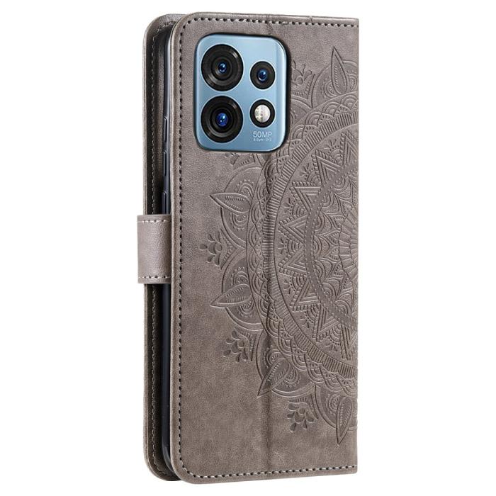 Bild 6,  Motorola Edge 40 Pro 5G Fodral Mandala Läder Grå