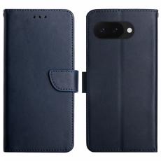  Google Pixel 9a Fodral &Auml;kta L&auml;der M&ouml;rk Bl&aring;