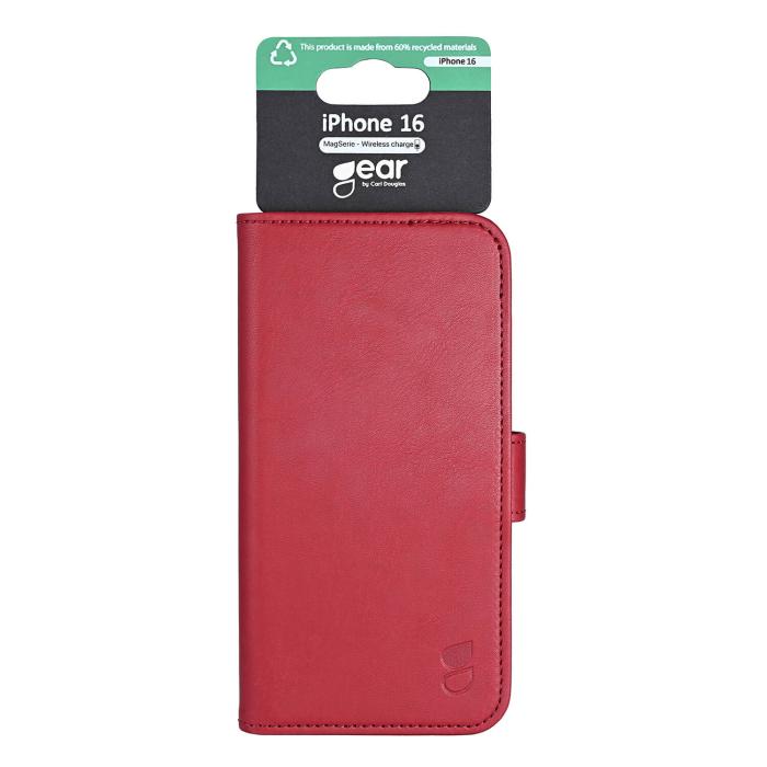 Bild 5, Gear Gear iPhone 16 Fodral MagSeries Läder Deep Red