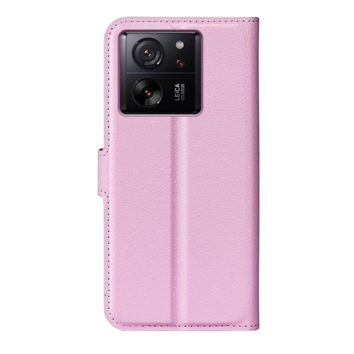 Bild 6,  Xiaomi 13T / 13T Pro Fodral Litchi Läder Ljus Rosa