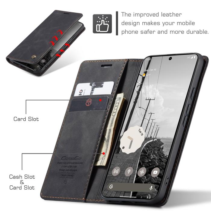 Bild 3, CASEME CASEME Google Pixel 11 Pro XL Fodral RFID Läder Svart
