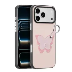 DUX DUCIS DUX DUCIS iPhone 18 Pro/17 Pro Skal PU-L&auml;der Fj&auml;ril Ljusrosa