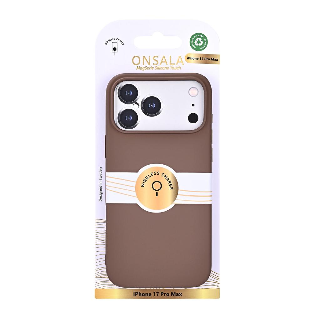 Onsala Onsala iPhone 17 Pro Max Mobilskal Med Silikonkänsla Chocolate