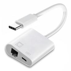  USB-C Till RJ45 / USB-C PD Adapter Vit