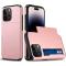  iPhone 14 Pro Skal Hybrid Med Kortfack Roséguld