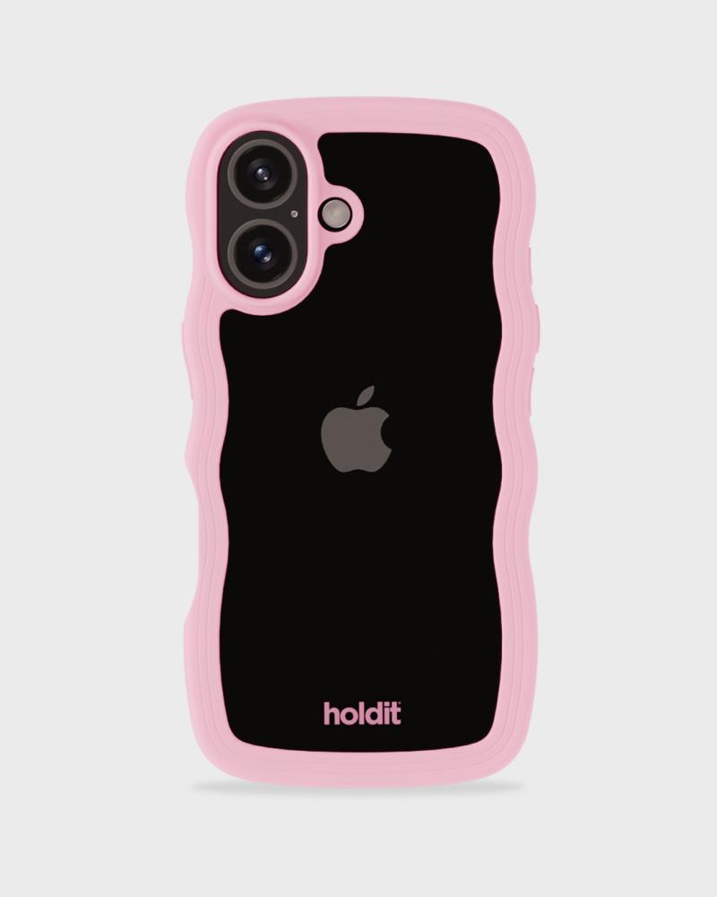 holdit holdit iPhone 16 Skal Wavy Pink/Transparent