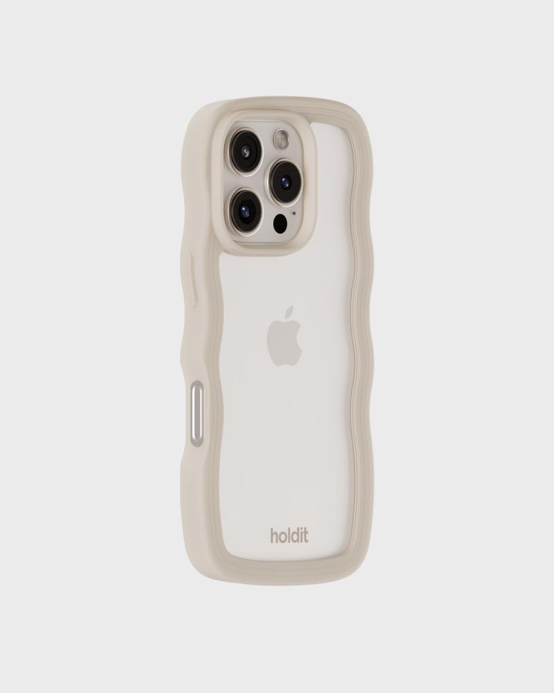holdit holdit iPhone 16 Pro Skal Wavy Light Beige/Transparent