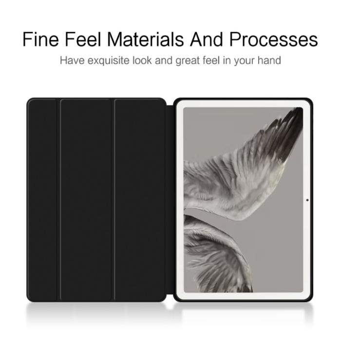 Bild 2,  Google Pixel Tablet Fodral Tri-Fold Läder Svart