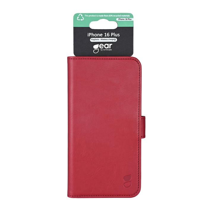 Bild 5, Gear Gear iPhone 16 Plus Fodral MagSeries Läder Deep Red
