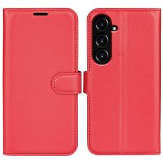  Samsung Galaxy S23 FE Fodral Litchi Textur R&ouml;d
