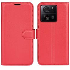  Xiaomi 13T / 13T Pro Fodral Litchi L&auml;der R&ouml;d