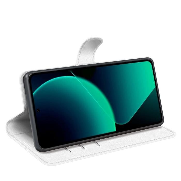 Bild 3,  Xiaomi 13T / 13T Pro Fodral Litchi Läder Vit