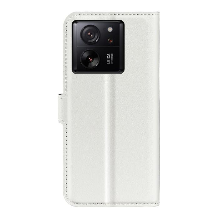Bild 6,  Xiaomi 13T / 13T Pro Fodral Litchi Läder Vit