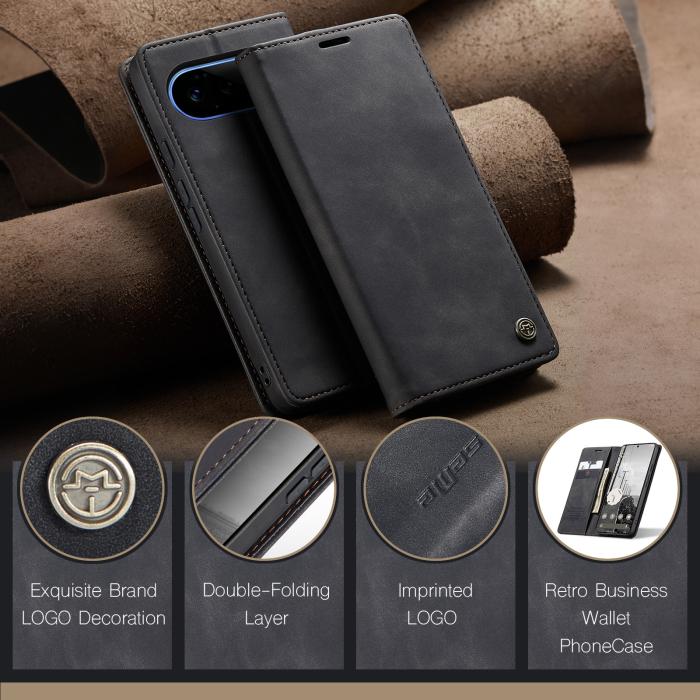 Bild 4, CASEME CASEME Google Pixel 11 Pro XL Fodral RFID Läder Svart