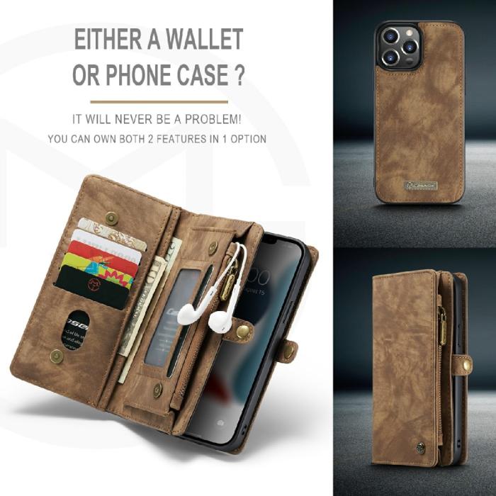 Bild 3, CASEME CASEME iPhone 13 Pro Max Fodral/Skal Magnet 2in1 Multifunktionell Brun