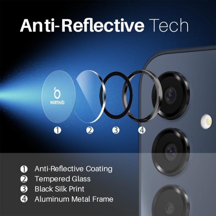 Bild 4, NORTHJO NORTHJO Samsung Galaxy A16 Linsskydd Härdat Glas Svart